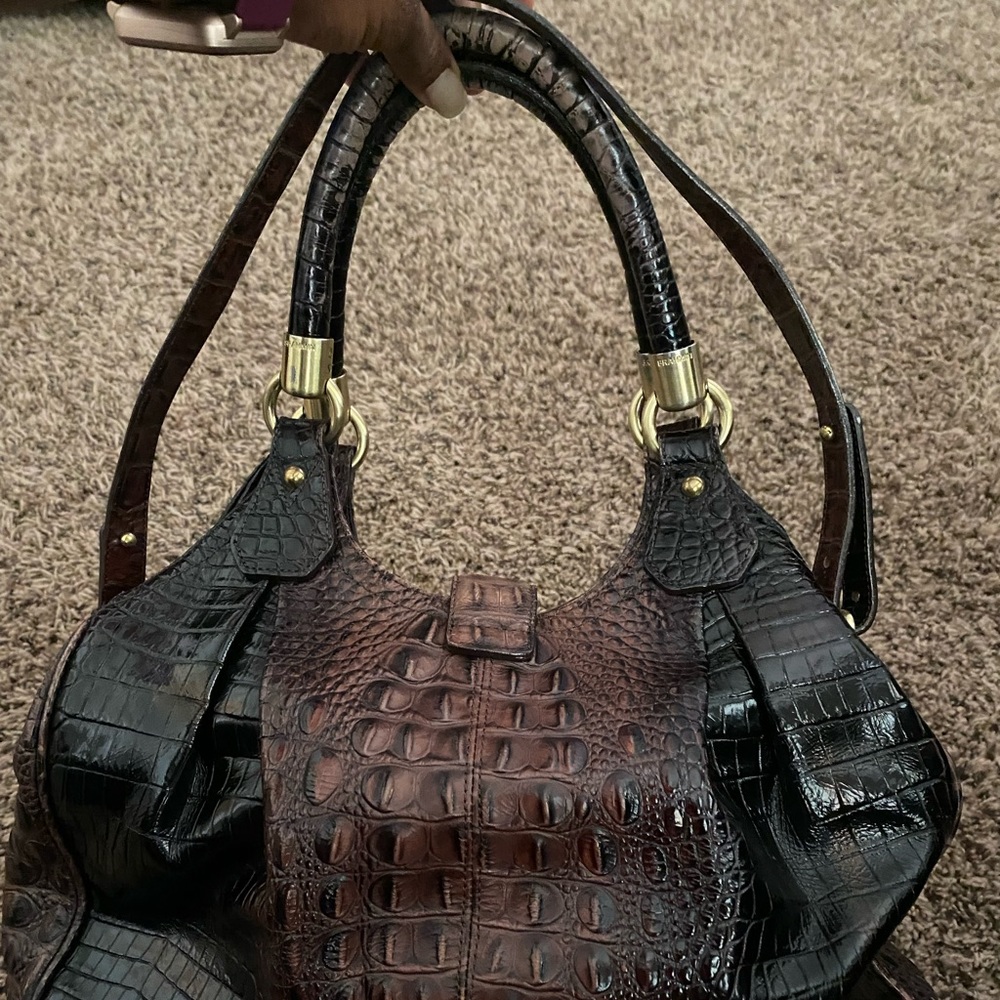 Brown and black Brahmin bag/purse